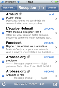 Reglage boite gmail iphone