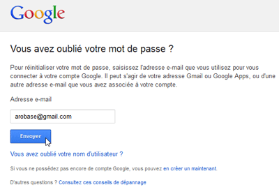 comment trouver mot de passe gmail