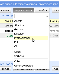 Gmail - Déplacer vers