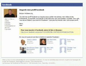 Facebook - mail d'invitation