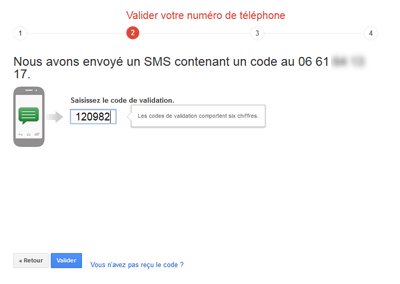 Valider le numéro de téléphone