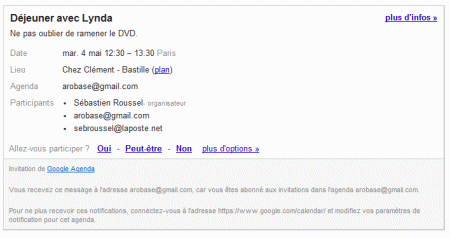 E-mail d'invitation