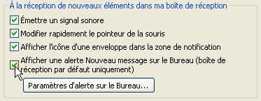 Réception de nouveaux éléments dans la boîte de réception