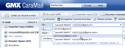 Envoyer un message sous un alias