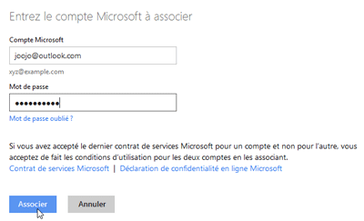 Associer un identifiant Windows Live ID