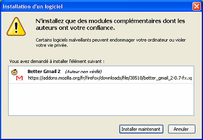 Installation du logiciel