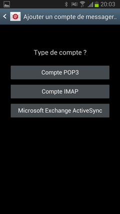 POP, IMAP ou Exchange