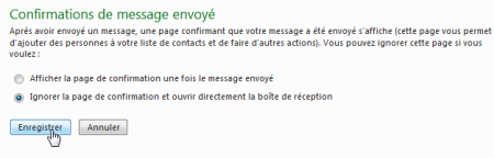 Confirmation de message envoyé