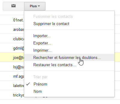 Rechercher et fusionner les doublons