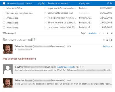 Affichage par conversaton