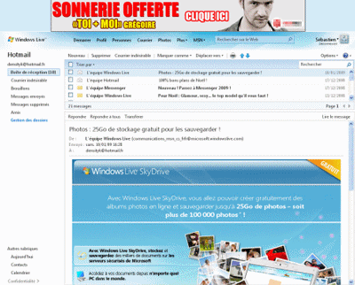 Hotmail en 2009