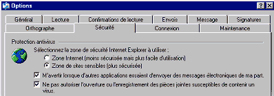 Outlook Express - options antivirus