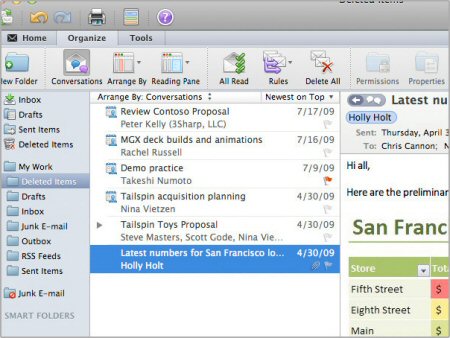 Capture Outlook 2011 pour Mac