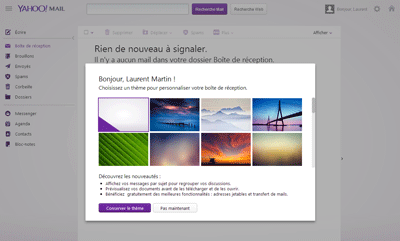 Bienvenue sur le nouveau compte Yahoo! Mail