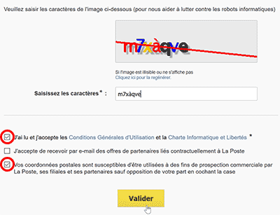 Accepter les conditions