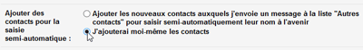 Désactiver l'ajout de contacts