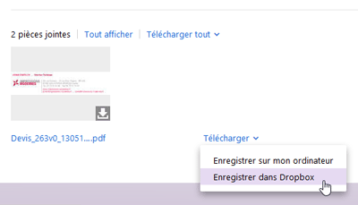 Enregistrer dans Dropbox