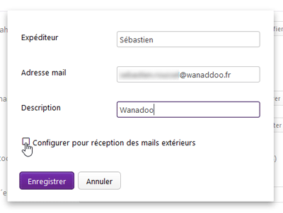 Nom et adresse du compte