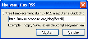 URL du flux RSS