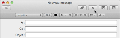 Barre d'outils de Mail