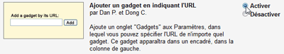 Ajouter un gadget