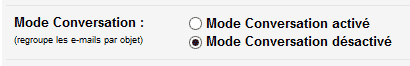 Désactiver le Mode conversation