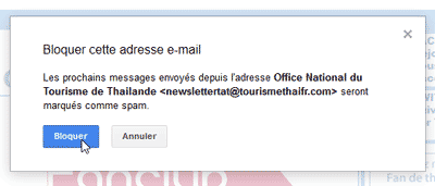 Adresse bloquée