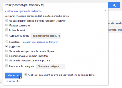 Gmail - Supprimer le message