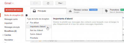 Gmail - Boîte de réception Importants d'abord