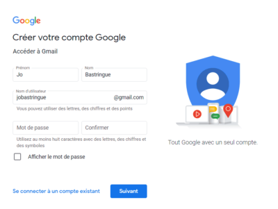 Créer votre compte Google