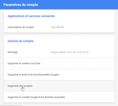 Supprimer des produits Google