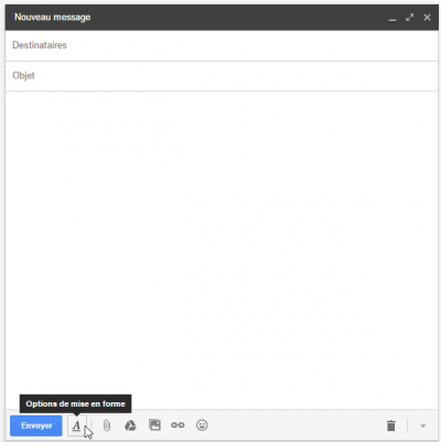 Fenêtre de nouveau message Gmail
