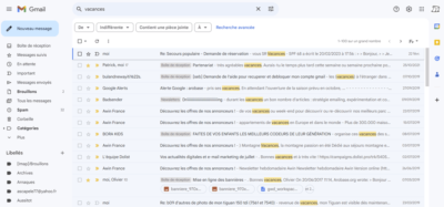 Résultats de la recherche Gmail