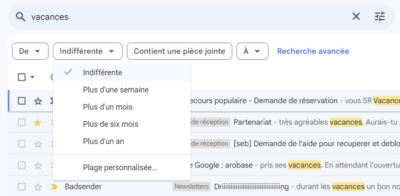 Affiner la recherche Gmail