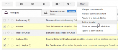 Gmail - activer le suvi