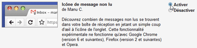 Icône de message non lu