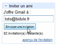 envoyer une invitation