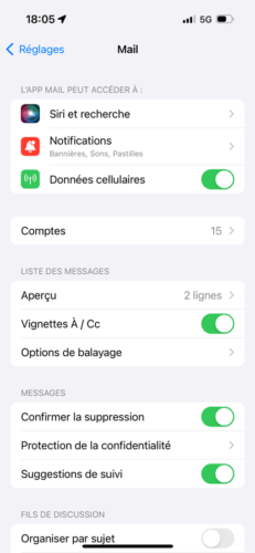 iOS - affichage des mails