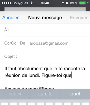 Message en cours de rédaction