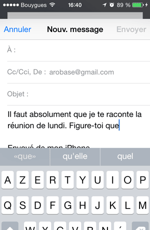 Message en cours de rédaction