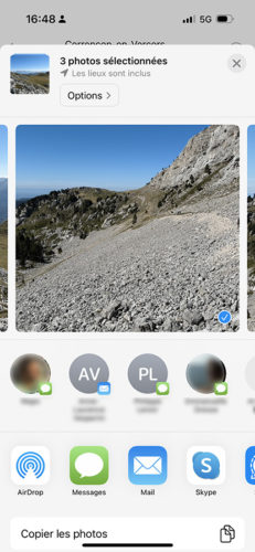 Sélection plusieurs photos iPhone