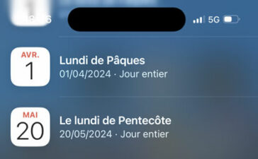iPhone résultats de la recherche Mail