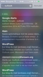Recherche Spotlight