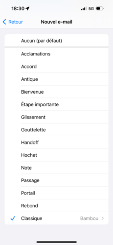 iOS - Son à l'arrivée d'un nouvel e-mail