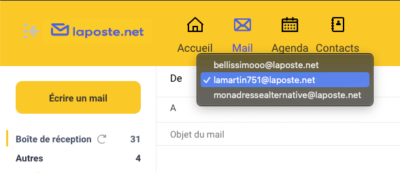 Sélectionner l'adresse d'expédition LaPoste.net