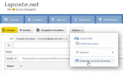 Gérer les accusés de réception sur LaPoste.net