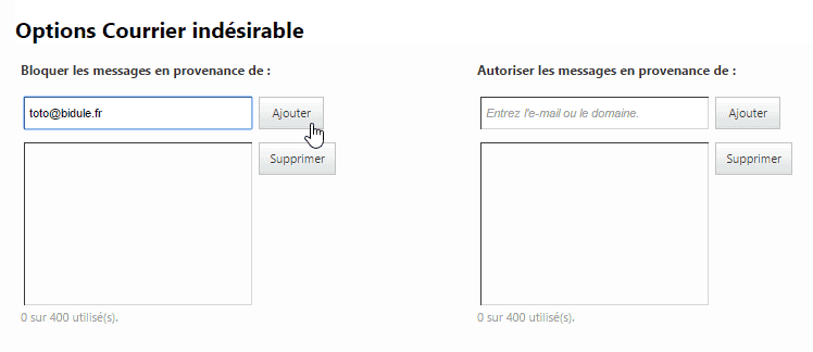 bloquer mail laposte