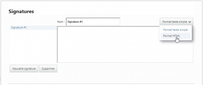 Signature texte brut ou HTML