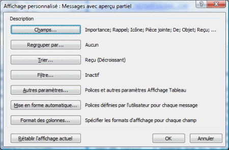 Affichage personnalisé