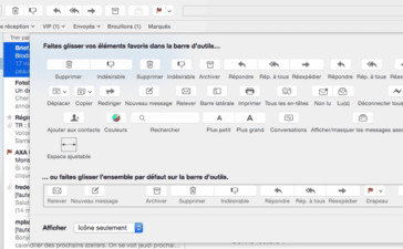 Commandes de la barre d'outils